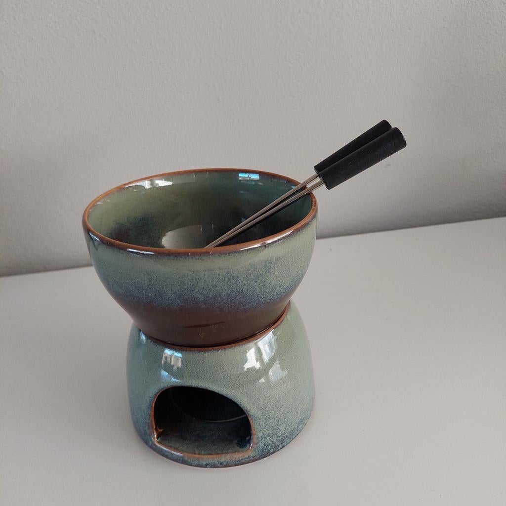 Kleine fondueset perfect voor chocolade., Ophalen of Verzenden, Waxinelicht, Fondueset