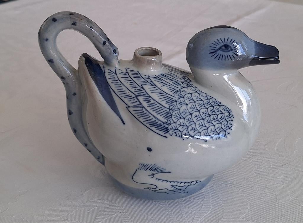 Eend: vintage Chinese porseleinen theepot, Ophalen of Verzenden