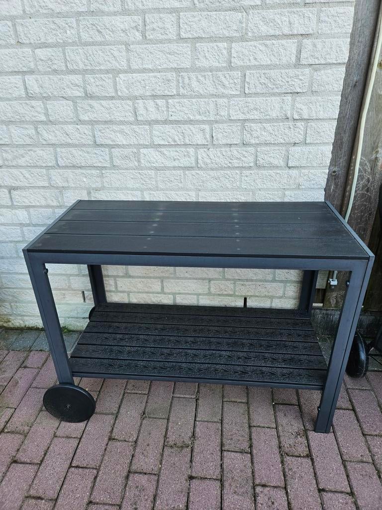 Zwarte tuin trolley in zeer goede staat, Ophalen, Zo goed als nieuw, Rechthoekig, Aluminium