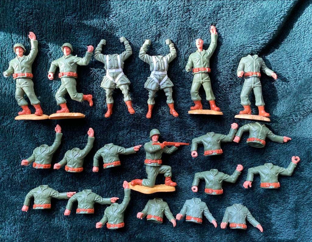 Timpo 1:32 Amerikaanse Airborne Soldaten Speelgoedfiguurtjes, Ophalen of Verzenden, Gebruikt