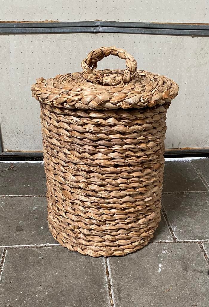 Mand van bananenblad, Ophalen, Zo goed als nieuw, Rond, Riet