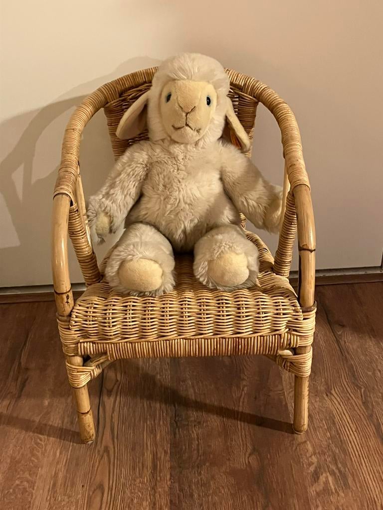 Rotan kinderstoeltje peuterstoeltje riet  tuinstoeltje, Kinderen en Baby's, Kinderkamer | Tafels en Stoelen, Ophalen, Zo goed als nieuw