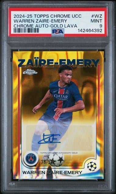 Topps Chrome Warren Zaire-Emery Auto Gold Lava / 50 PSA 9, Ophalen of Verzenden, Nieuw, Buitenlandse clubs, Spelerskaart
