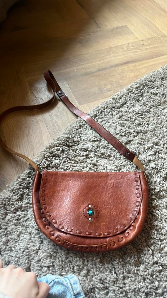 Leren tasje, Ophalen of Verzenden, Zo goed als nieuw, Schoudertasje