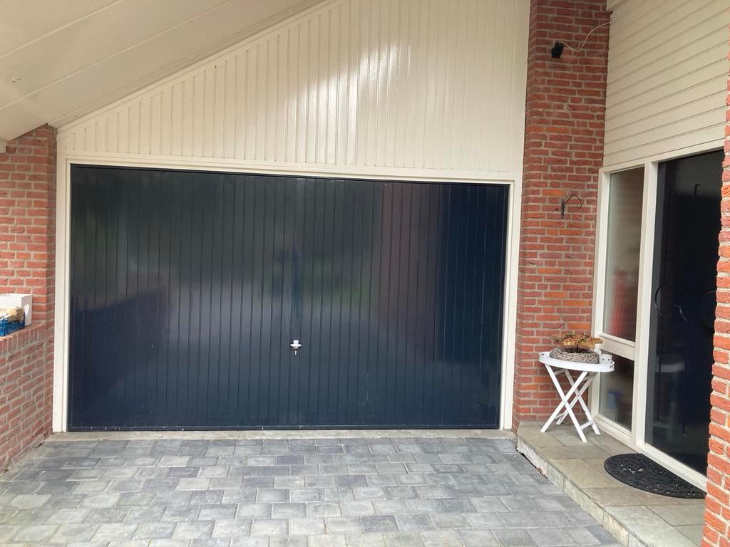 Garagedeur kantel hout 375 cm breed 220 cm hoog, Ophalen, Gebruikt, Garagedeur, Hout