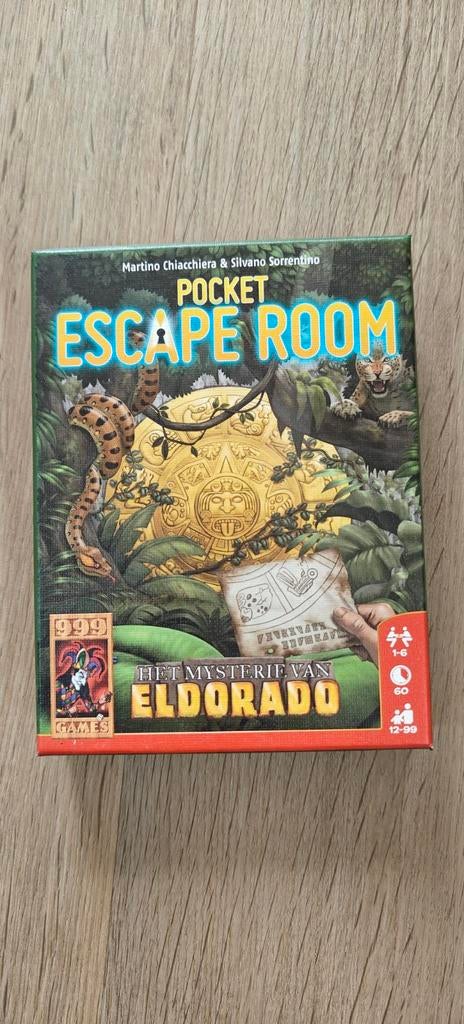 Pocket Escape Room Het Mysterie van El Dorado, Vijf spelers of meer, Ophalen of Verzenden, Zo goed als nieuw, 999 Games bv
