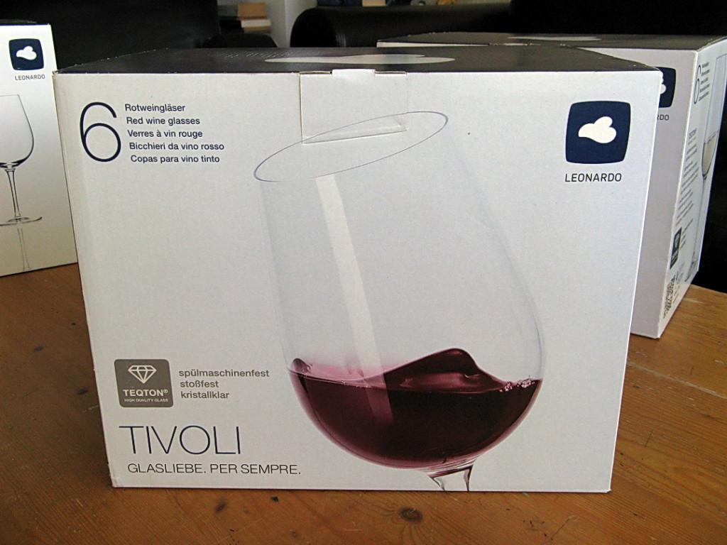 Leonardo Tivoli rode wijnglazen, Ophalen, Glas of Glazen, Nieuw, Glas