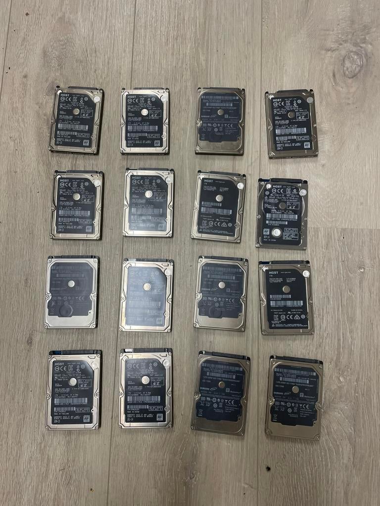 Harde schijven 1 TB 16 stuks TEAB, Ophalen of Verzenden, Zo goed als nieuw, Overige typen