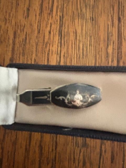 Zilveren dasspeld Niello Art Deco, Ophalen of Verzenden, Zo goed als nieuw