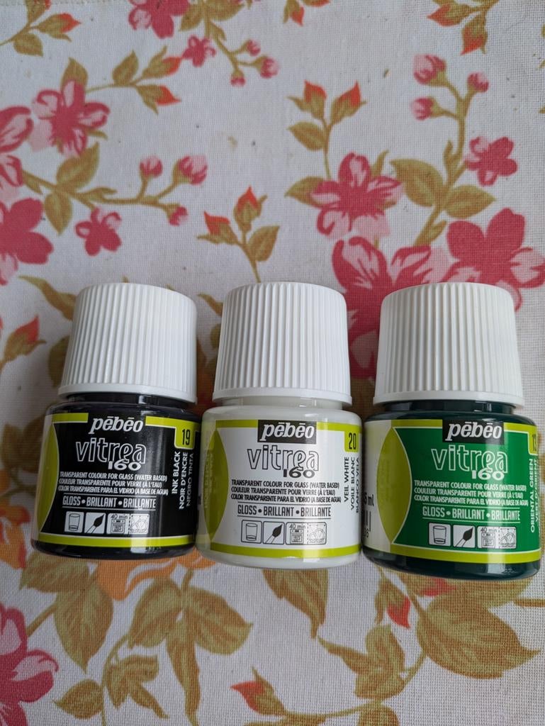 Pébéo Vitrea 160 Glasverf - Zwart, Wit, Groen zgan, Ophalen of Verzenden