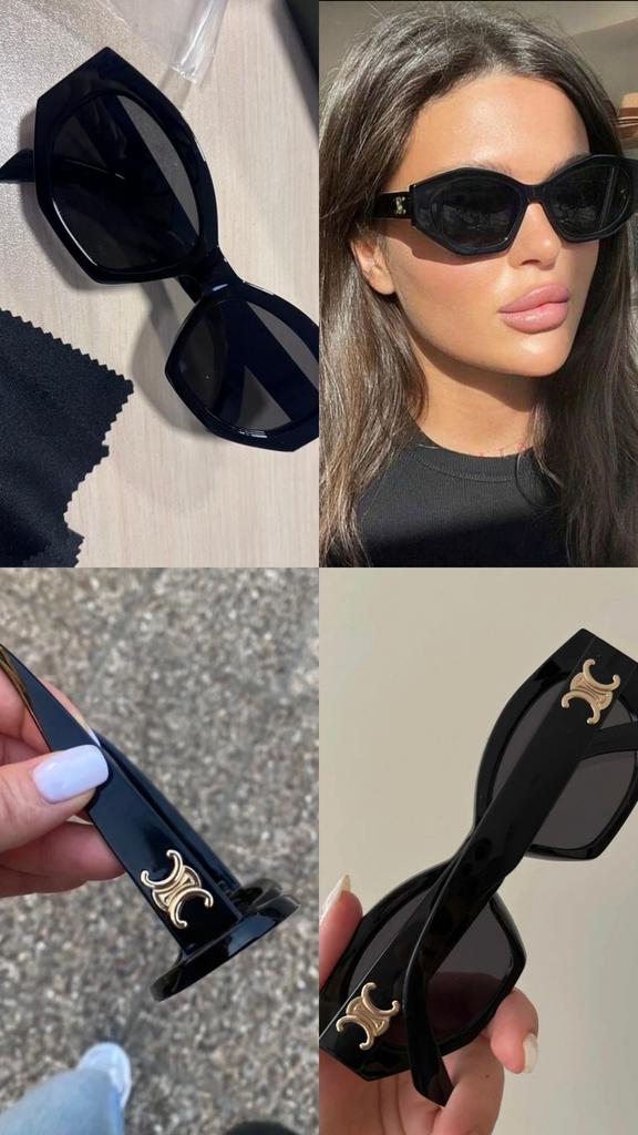 Triomphe sunglasses with gold details, Sieraden, Tassen en Uiterlijk, Zonnebrillen en Brillen | Dames, Ophalen of Verzenden, Zo goed als nieuw