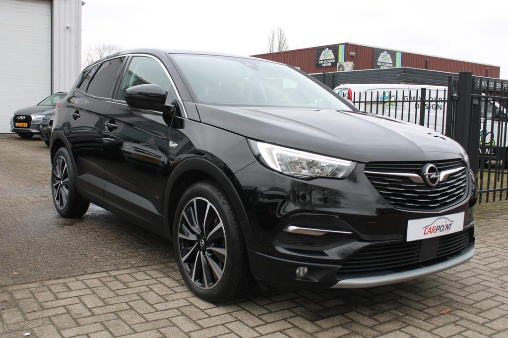 Opel Grandland X 1.6 Turbo Hybrid Ultimate 224PK Keyless LED, Stof, Gebruikt, Zwart, 4 cilinders