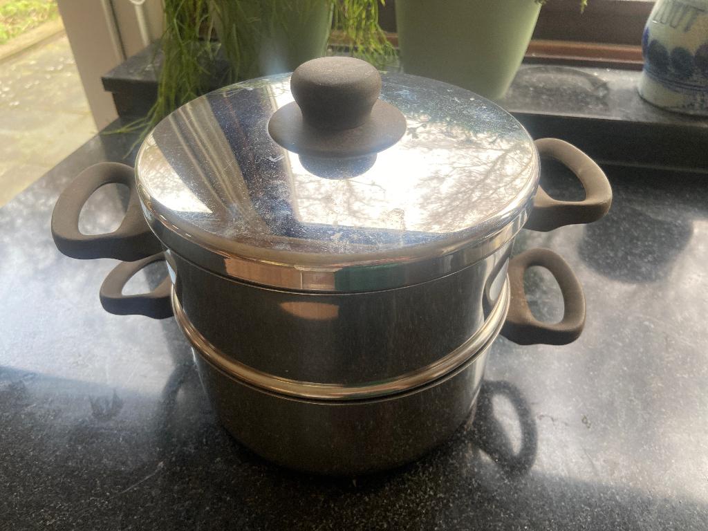 Stoompan, Ophalen of Verzenden, Gebruikt, Rvs, Kookpan of Snelkookpan