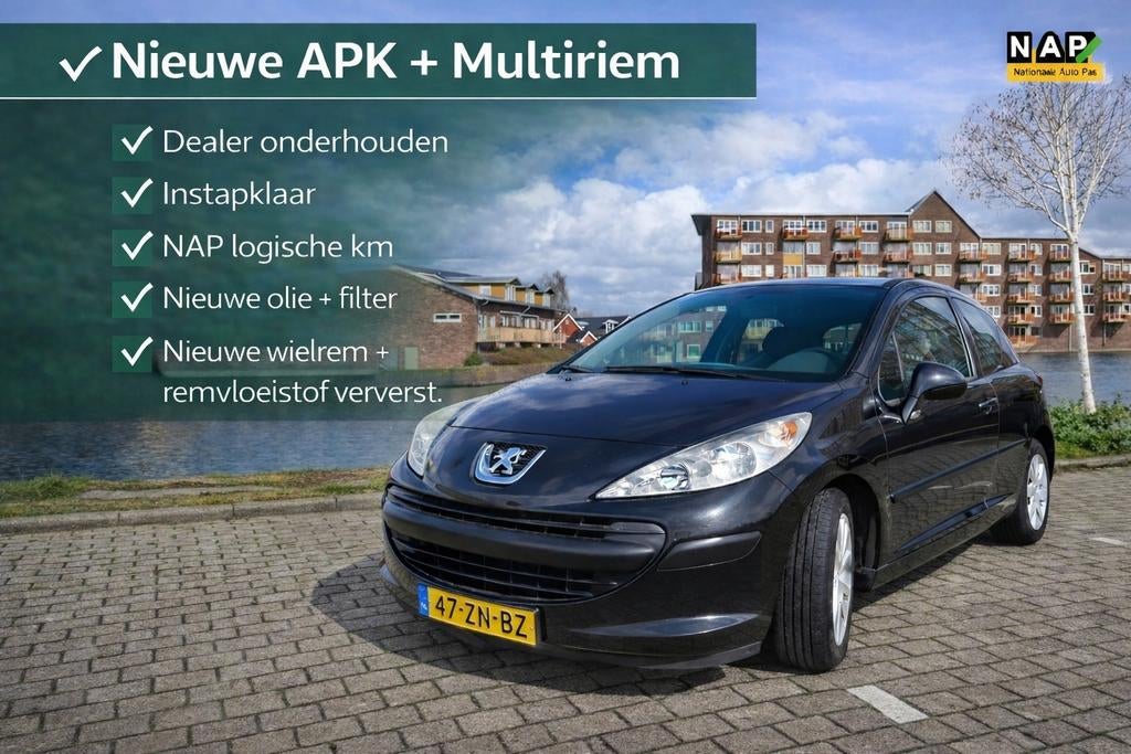 Peugeot 207 1.4 | NIEUWE APK + Multiriem |Zuinig&Betrouwbaar, 1360 cc, Zwart, 4 cilinders, Zwart