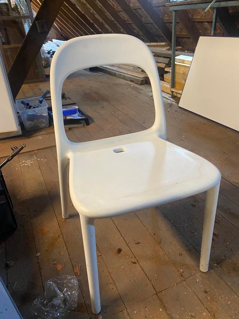 2 witte stoelen urban ikea, gebruikt als douchestoel, Huis en Inrichting, Stoelen, Ophalen, Zo goed als nieuw, Wit, Twee