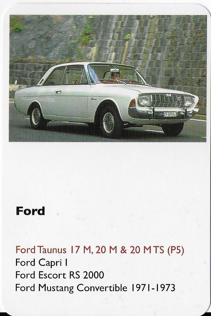 Autokaartje ford taunus 17m, 20m & 20m ts (ps), Ophalen of Verzenden, Zo goed als nieuw, Auto's