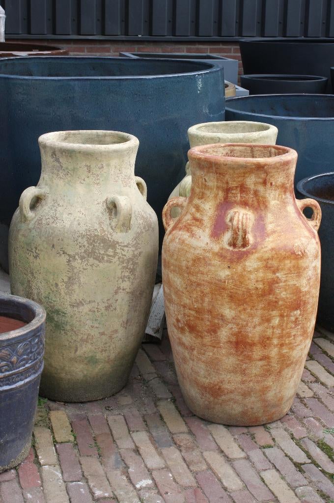 Mooie aardewerk kruiken amfora's vazen indoor & outdoor, Ophalen, Overige kleuren, Aardewerk of Porselein, Zo goed als nieuw