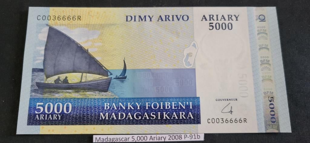 Madagascar 5000 Ariary 2008 P-91b UNC, Ophalen of Verzenden
