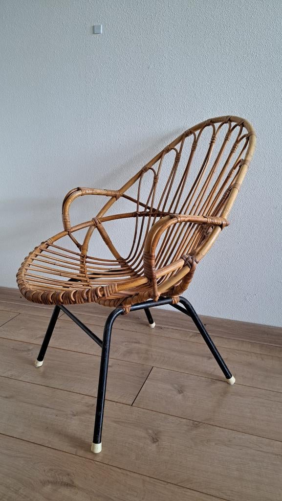 Rotan stoeltje, Huis en Inrichting, Ophalen, Bruin, Riet of Rotan, Zo goed als nieuw