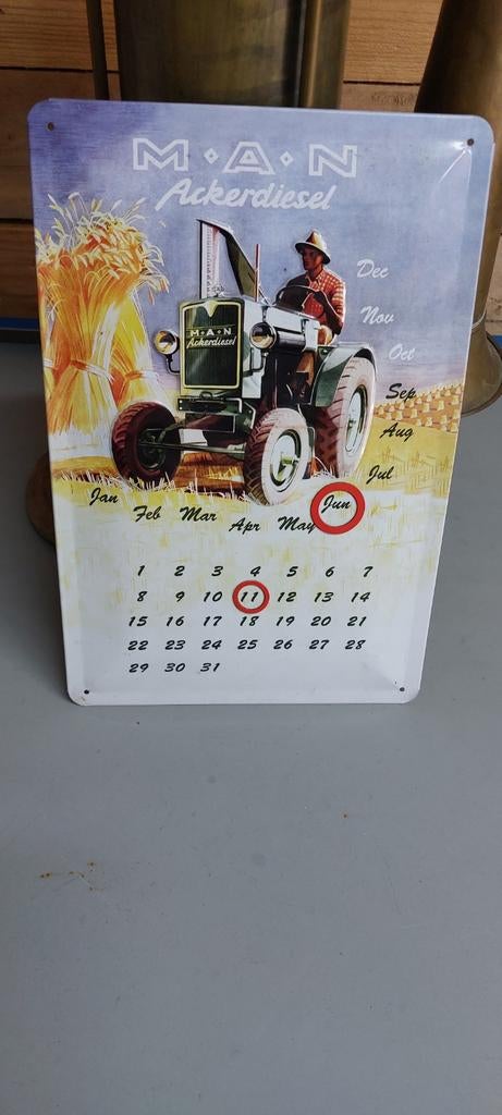 Vintage MAN Ackerdiesel & Miele  Reclameborden, Ophalen of Verzenden, Gebruikt, Reclamebord