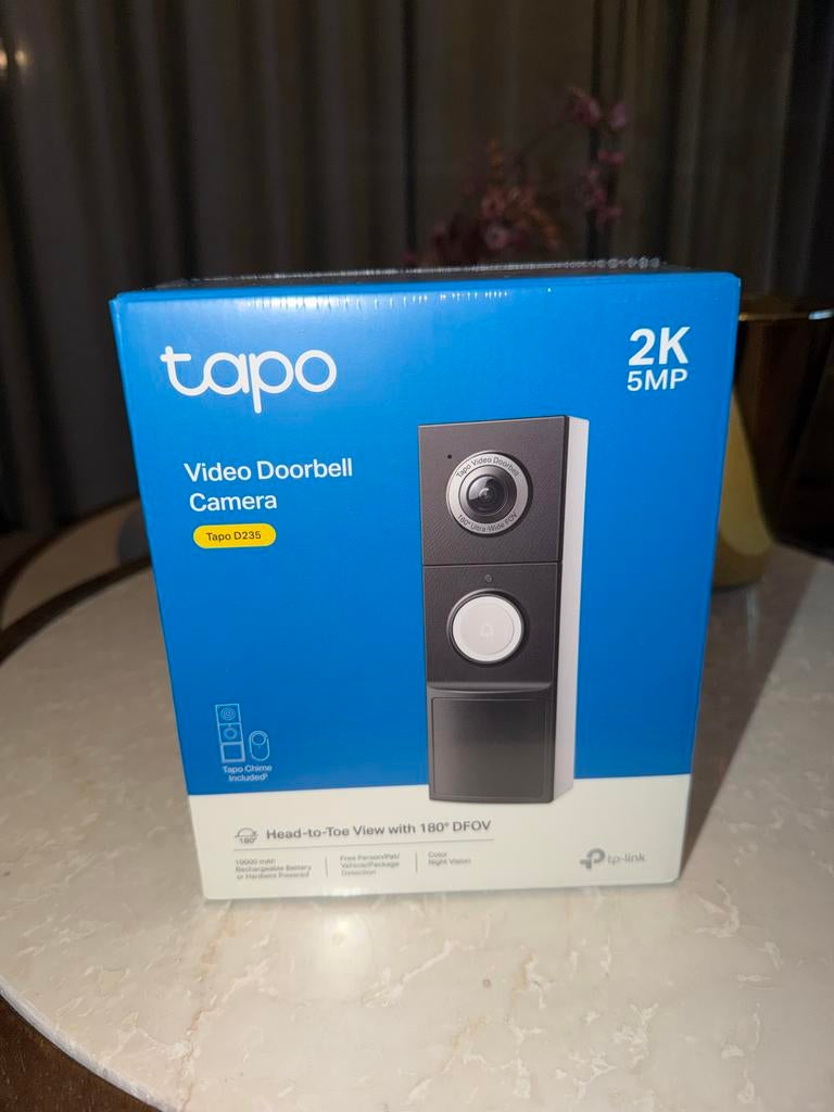 Tp Link Tapo D235 Video Deurbel Camera - Nieuw in doos, Ophalen of Verzenden, Bewegingsdetectiesensor, Nieuw, Draadloos