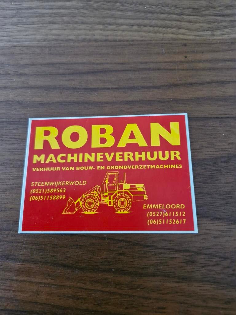 6303 Sticker Roban Machineverhuur, Ophalen of Verzenden, Zo goed als nieuw