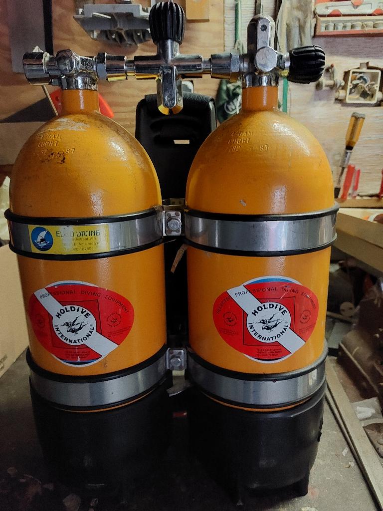 Dubbel 12L duikflessen, Watersport en Boten, Ophalen, Gebruikt, Duikfles