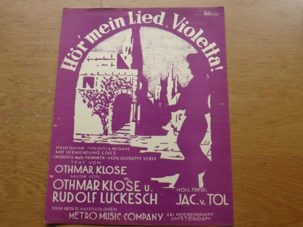 Hör mein lied, violetta, Muziek en Instrumenten, Bladmuziek, Ophalen of Verzenden, Gebruikt, Artiest of Componist, Populair