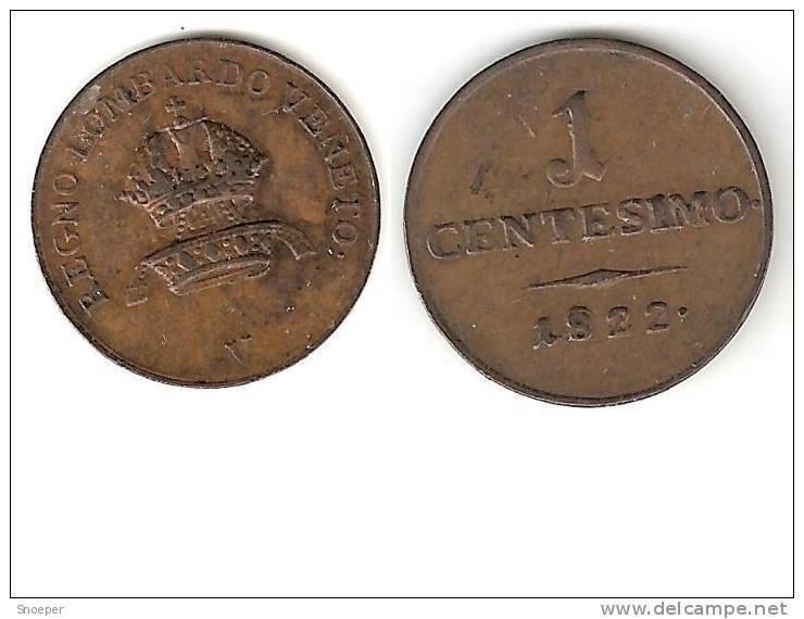 ITALY lombardi 1 cent 1822 V km 1.3 vf+ !!!!, Verzenden, Italië, Losse munt