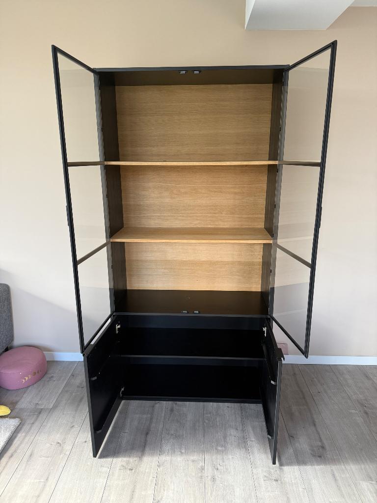 Vitrinekast WOOOD, Huis en Inrichting, Ophalen, Gebruikt, 200 cm of meer, 50 tot 100 cm