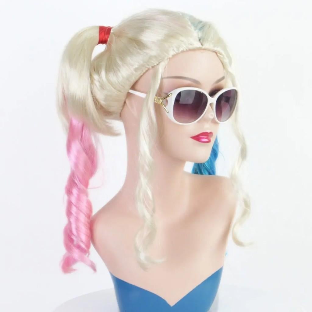Harley Quinn cosplay pruik synthetisch, Ophalen of Verzenden, Nieuw