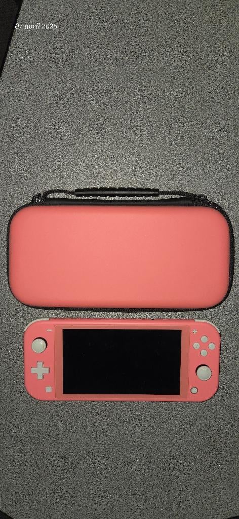 Nintendo switch lite, Ophalen of Verzenden, Roze of Coral, Zo goed als nieuw, Met beschermhoes of tas