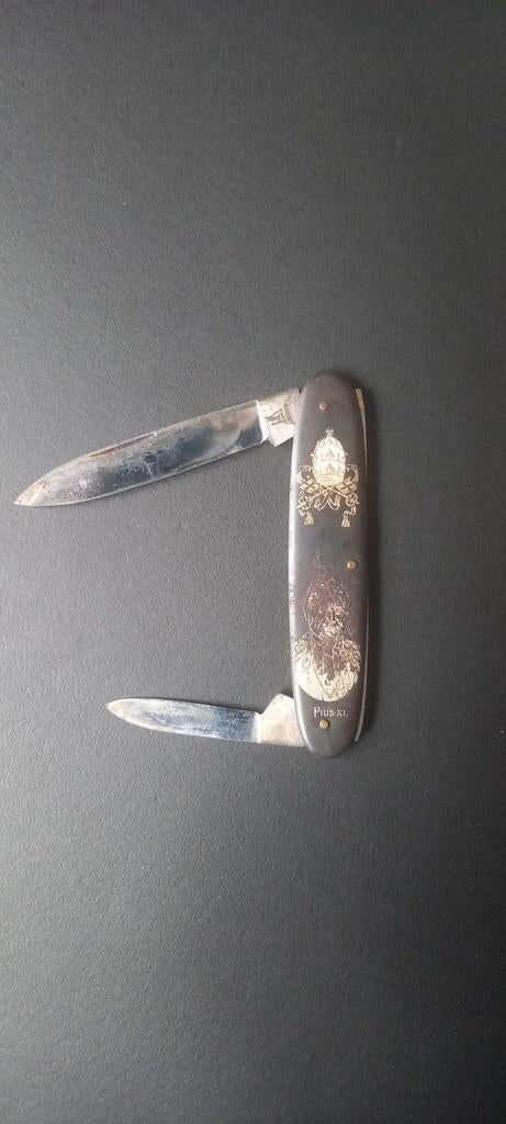 Antiek zakmes Solingen - Wapen Vaticaan & Paus Pius XI, Antiek en Kunst, Ophalen of Verzenden