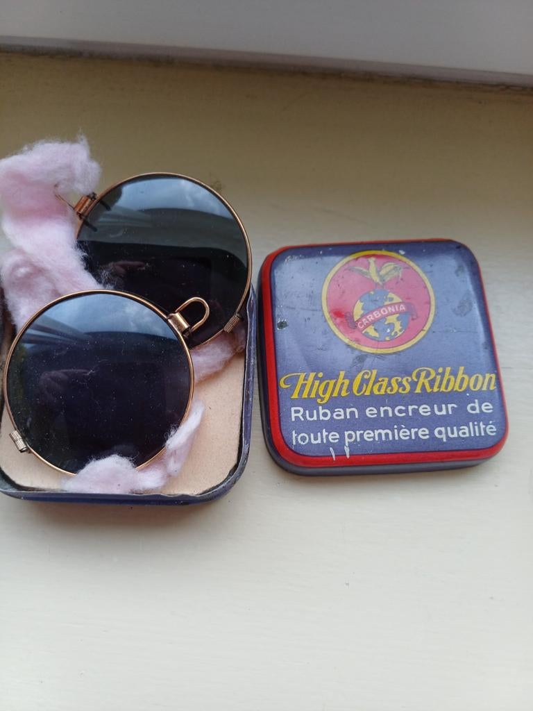 Zonnebril voorzetstukjes 1940 vintage, Antiek en Kunst, Antiek | Glas en Kristal, Ophalen of Verzenden
