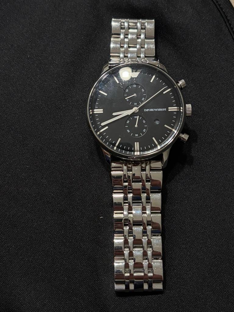 Stijlvol Armani Heren Horloge -, Overige merken, Staal, Polshorloge, Ophalen of Verzenden