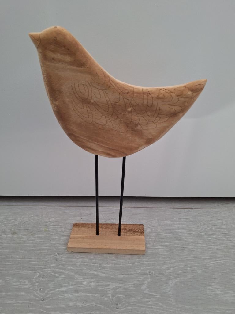 Mooi houten vogeltje op standaard, Ophalen