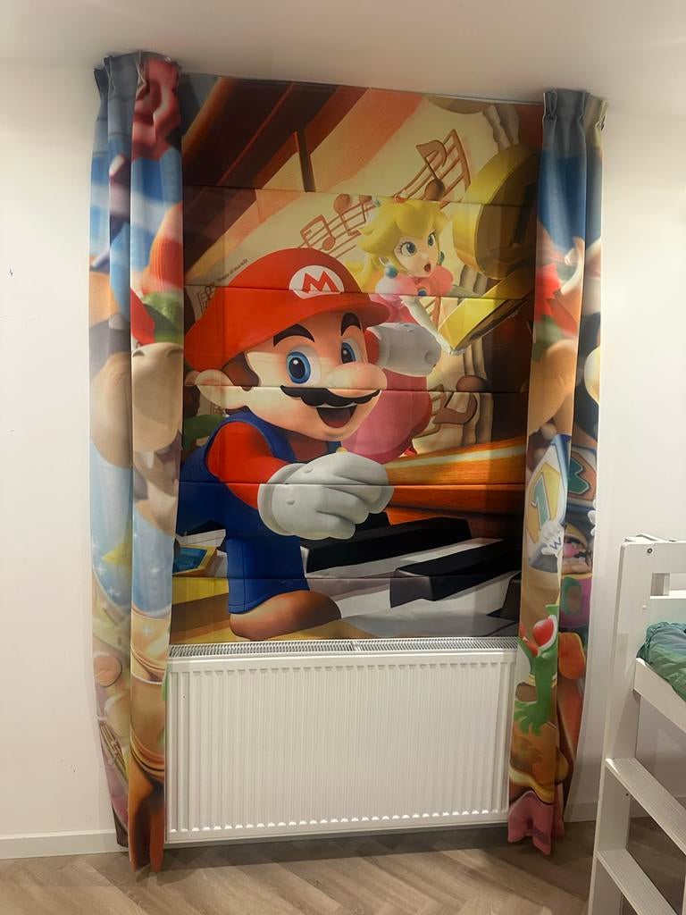 Super Mario rolgordijn met twee zijgordijnen, Ophalen, Gebruikt, 150 tot 200 cm, Overige kleuren