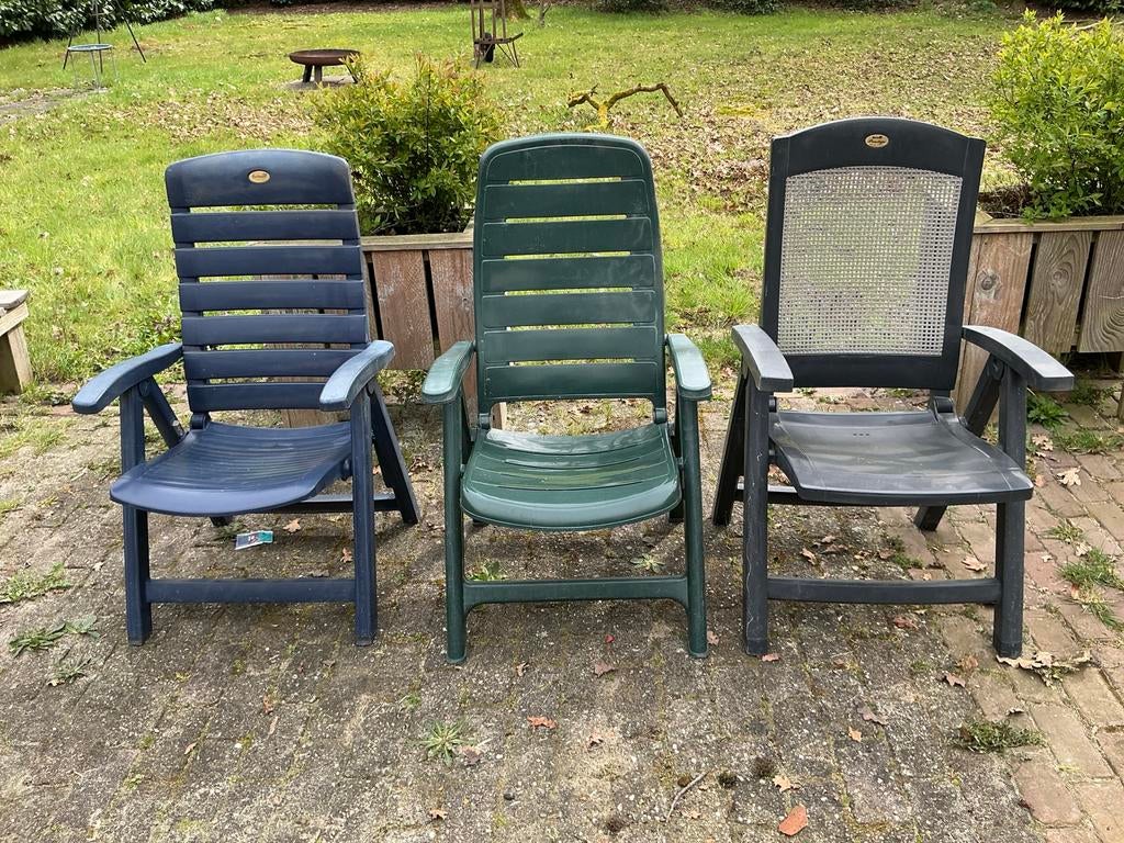 Hartman tuinstoelen, 6 stuks, Tuin en Terras, Tuinstoelen, Ophalen of Verzenden, Gebruikt, Kunststof, Verstelbaar