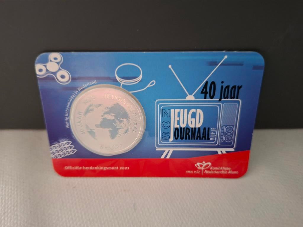 40 Jaar Jeugdjournaal 5 Euro Munt 2021, Verzenden, Koningin Beatrix, Euro's, Losse munt
