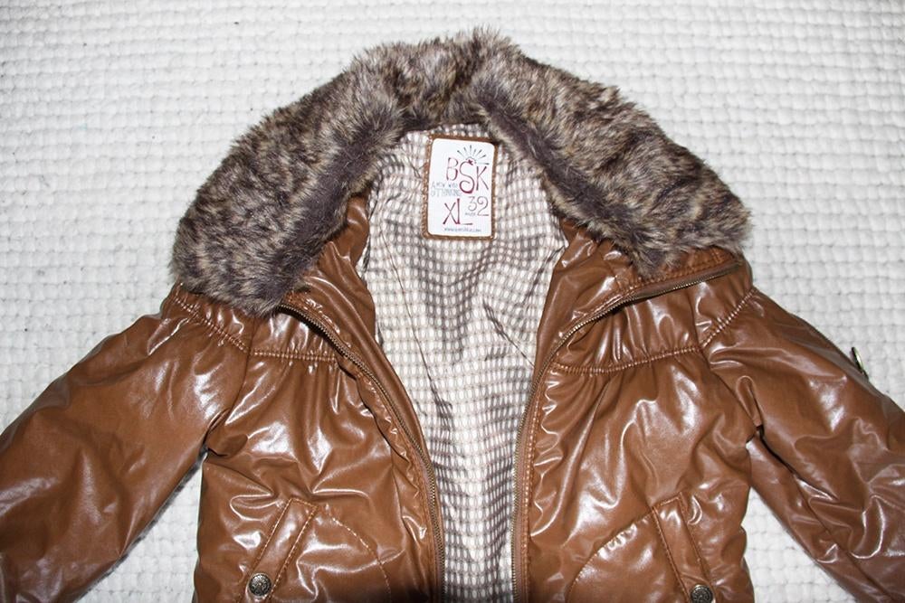 Zeer Mooie Warme BSK Jas (S) € 35,-, Bruin, Ophalen of Verzenden, Zo goed als nieuw, Maat 36 (S)