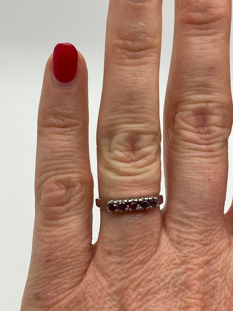 D282 Prachtige zilveren ring roze saffier (verstelbaar), Ophalen of Verzenden, Zilver, Ring, Met edelsteen