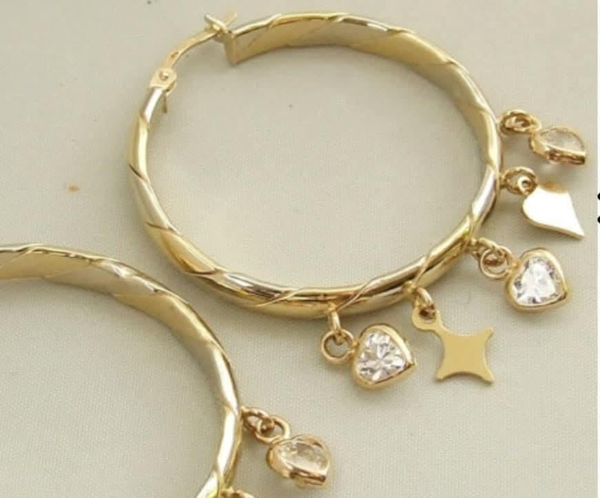 Grote gouden oorbellen, Sieraden, Tassen en Uiterlijk, Piercings, Ophalen of Verzenden, Zo goed als nieuw, Goud