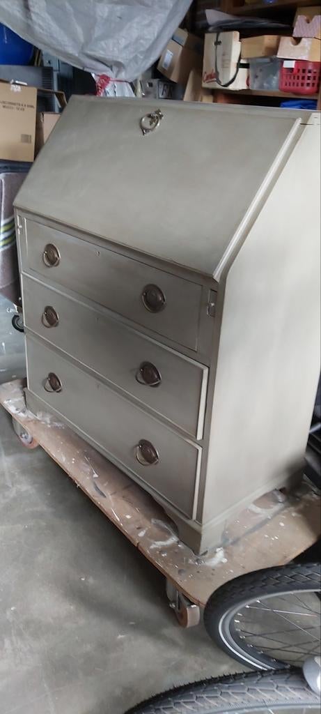 Mooie secretaire ladekast zachtgroen. Zeer oud, Huis en Inrichting, Kasten | Ladekasten, Ophalen, Zo goed als nieuw, 25 tot 50 cm