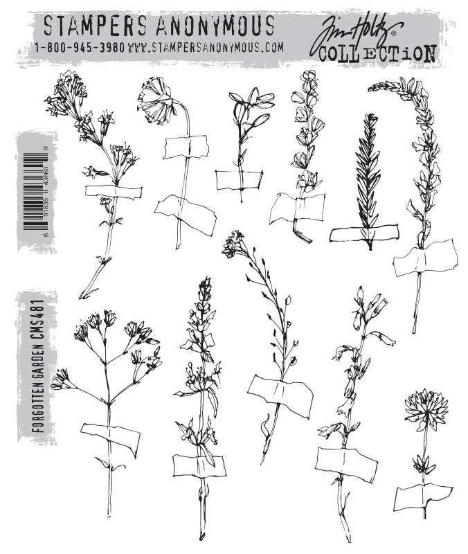 SA Tim Holtz Cling Stamps Forgotten Garden #481, Verzenden, Nieuw, EZ-mounted stempel