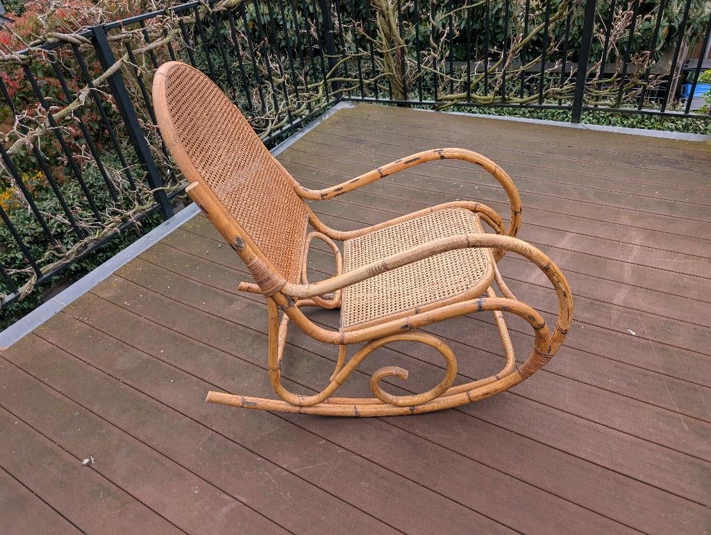 schommelstoel rotan, Ophalen, Bruin, Thonet, Riet of Rotan