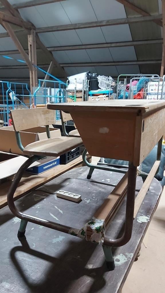 Schoolbank retro Iddink Ede, Ophalen of Verzenden