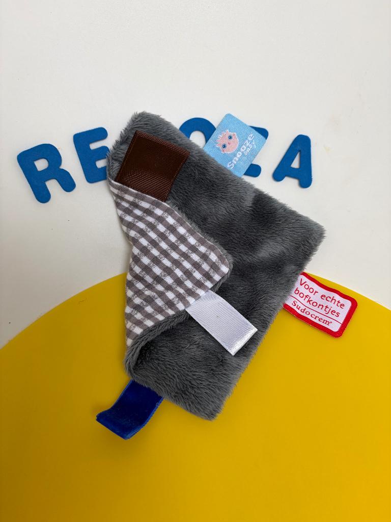 673 snoozebaby snooze baby sudocrem doekje grijs klein, Ophalen of Verzenden, Zo goed als nieuw, Overige typen