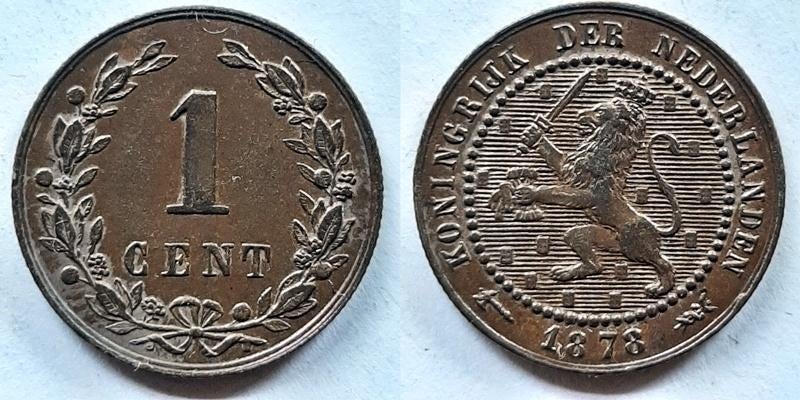 Cent Willem III 1878 Pr, Verzenden, Koning Willem III, 1 cent