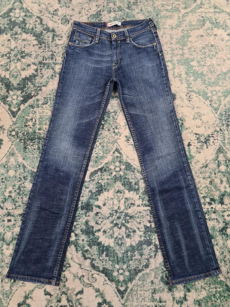 Levi's 627 straight fit W26 L34 Dames Tulsi2634 Mid-rise, Blauw, Ophalen of Verzenden, Zo goed als nieuw, W27 (confectie 34) of kleiner