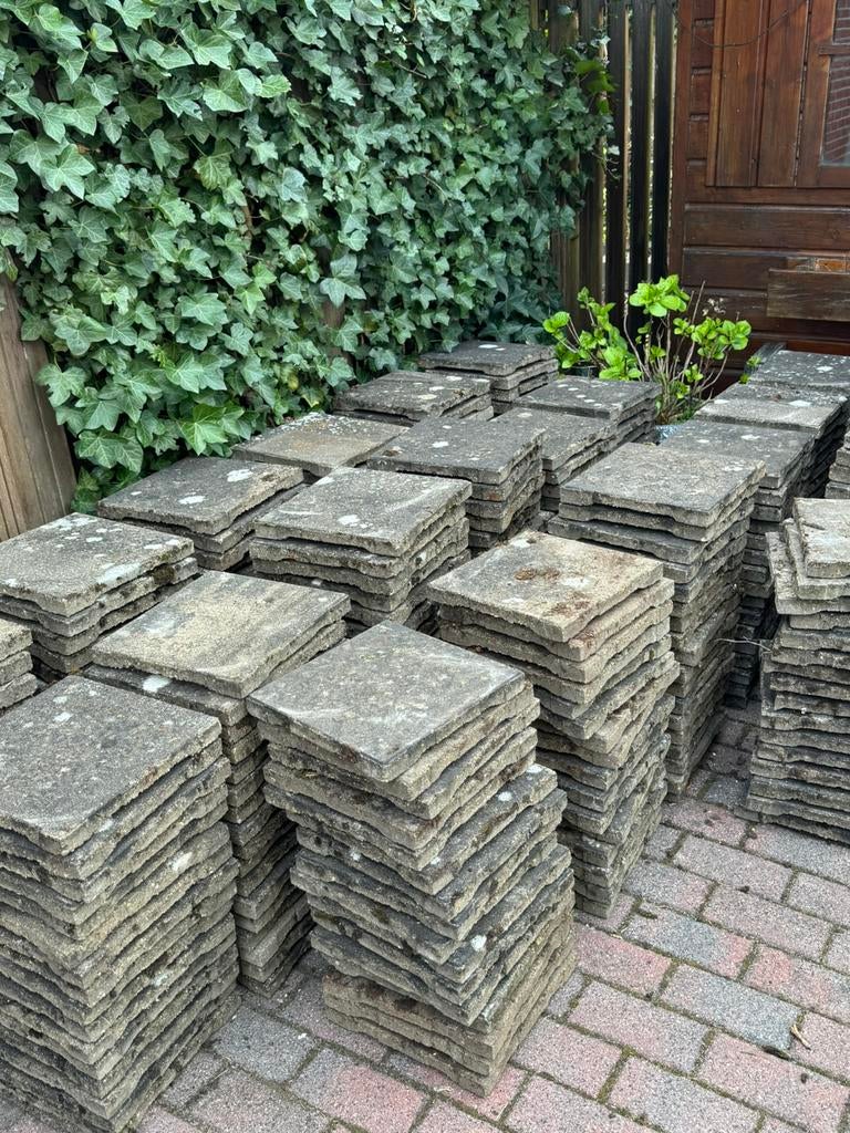 Stoeltegels 30x30cm (ca 380 stuks), Ophalen, Gebruikt, Beton, Terrastegels